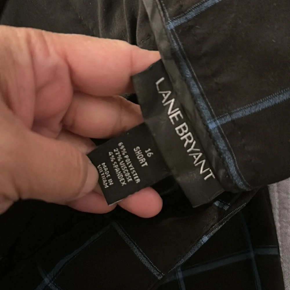 Lane Bryant Black and Blue Checkered Pants - Picture 7 of 8
